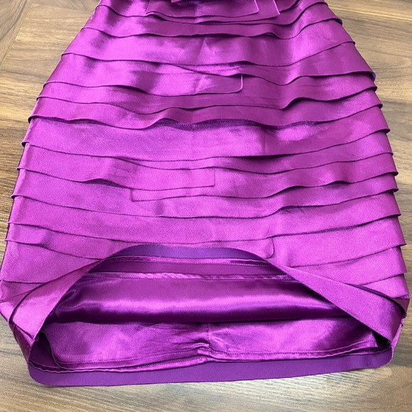 bebe‎ Womens Fuschia Hot Pink One Shoulder Tiered Bodycon Dress Size S - Picture 4 of 8